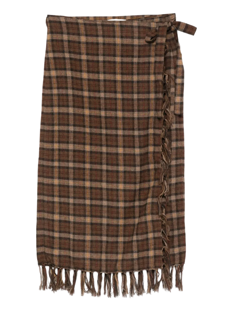 Saskia checked midi skirt