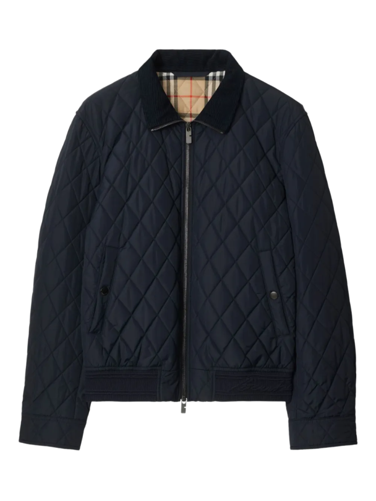 Ribbed-trim bomber jacket